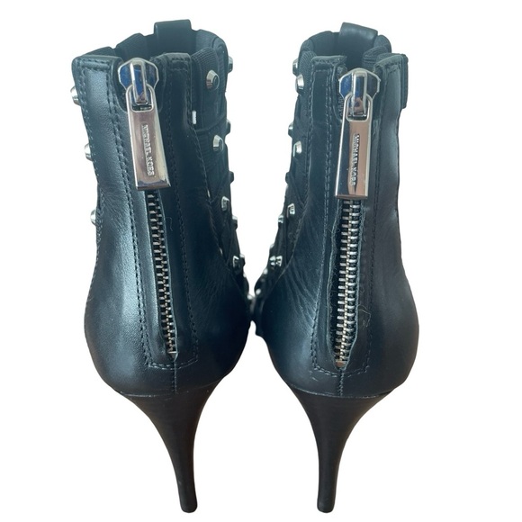 Michael Kors Women’s Black Studded Cage Sandals Heels Size 6.5M Zip Back - Picture 7 of 7